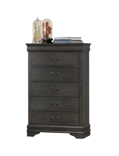 Manburg Louis Philippe Chest in Dark Brown Finish