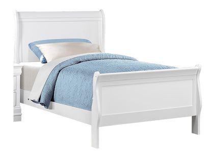 Manburg Louis Philippe Twin Sleigh Bed in Burnished White