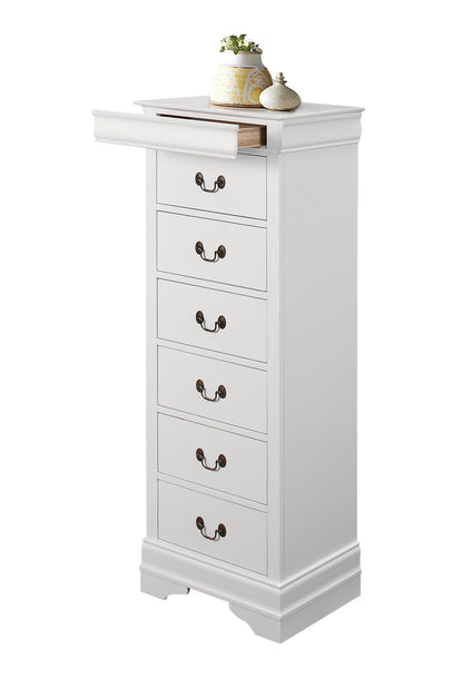 Manburg Louis Philippe Lingerie Chest with Hidden Drawer in Burnished White