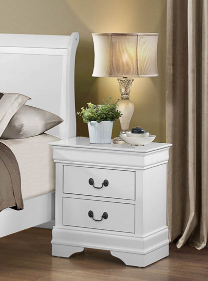 Manburg Louis Philippe Nightstand in Burnished White