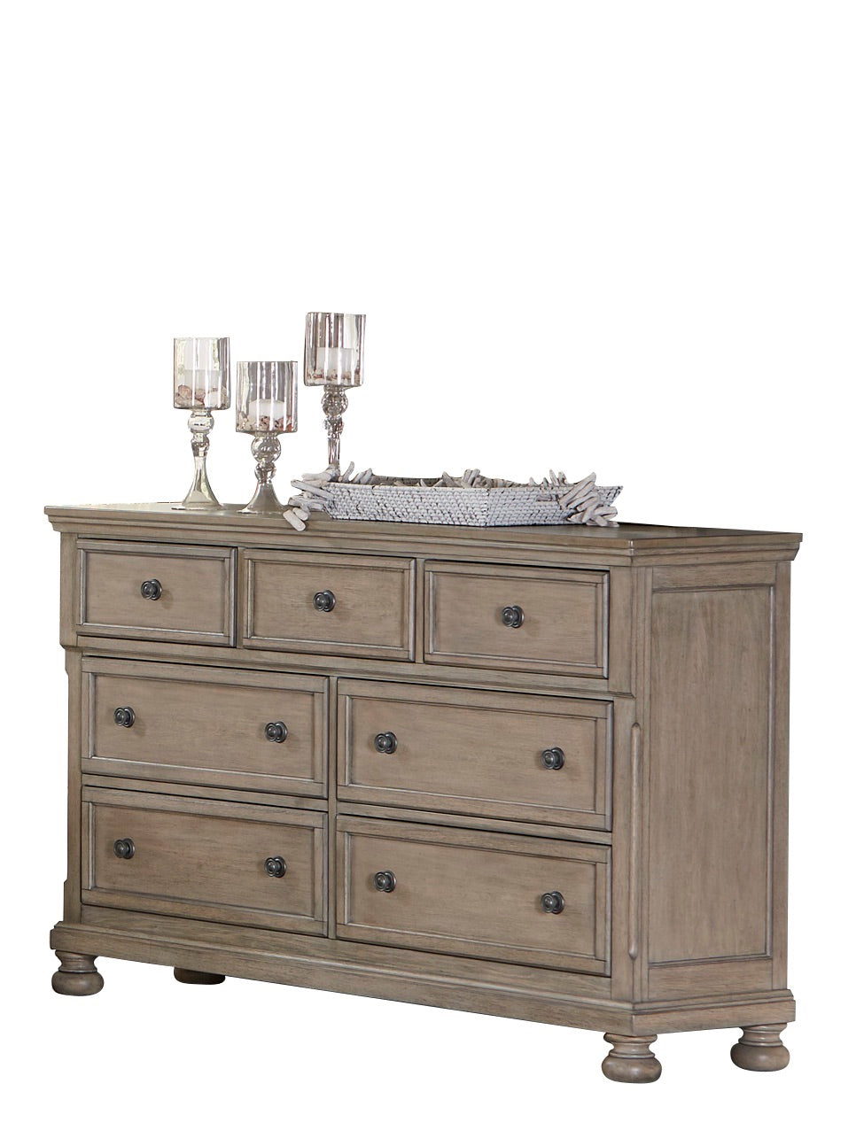 Broville Rustic Dresser with Hidden Drawer in Weathered Wood