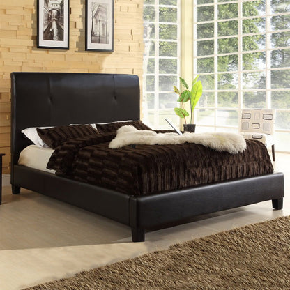 Contemporary Queen Size Bed in Dark Brown - The Furniture Space.