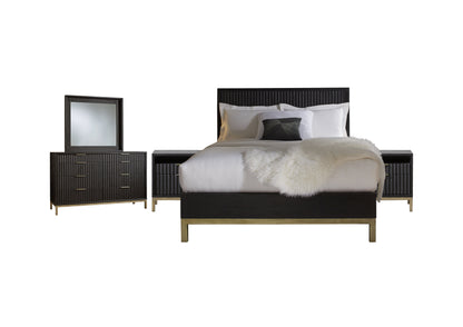 Modus Kentfield 5PC Full Bedroom Set with 2 Nightstand in Black Drifted Oak