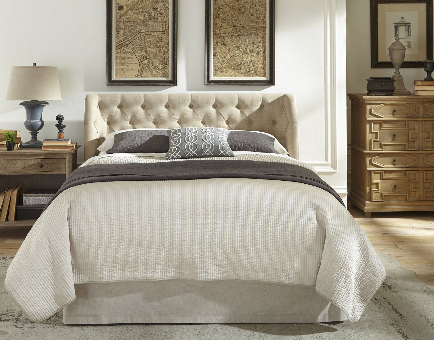 Modus Geneva Cal King Levi Headboard Bed in Toast