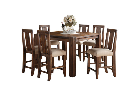 Modus Meadow 7PC Counter Table and 6 Chair Set in Brick Brown