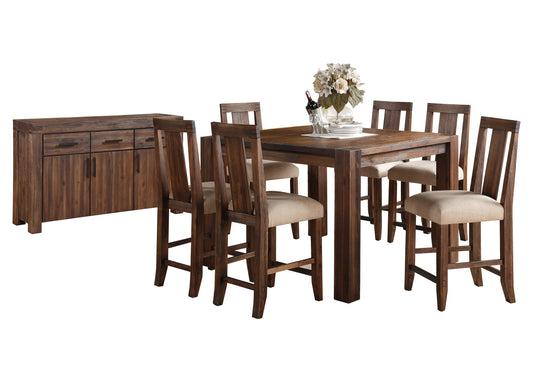 Modus Meadow 8PC Counter Table and 6 Chair Set in Brick Brown