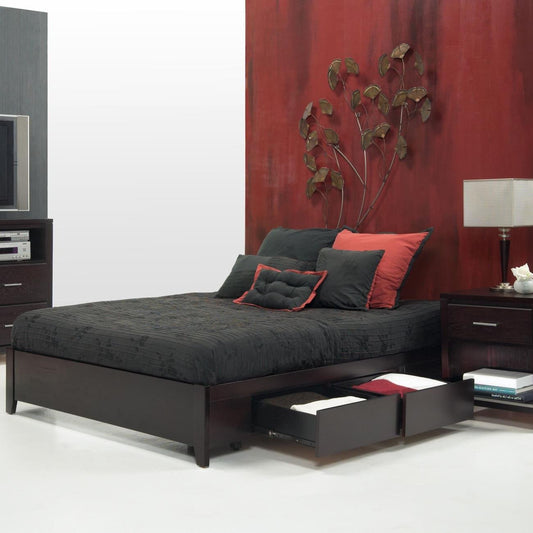 Modus Nevis 5PC Cal King Simple Platform Storage Bedroom Set in Espresso