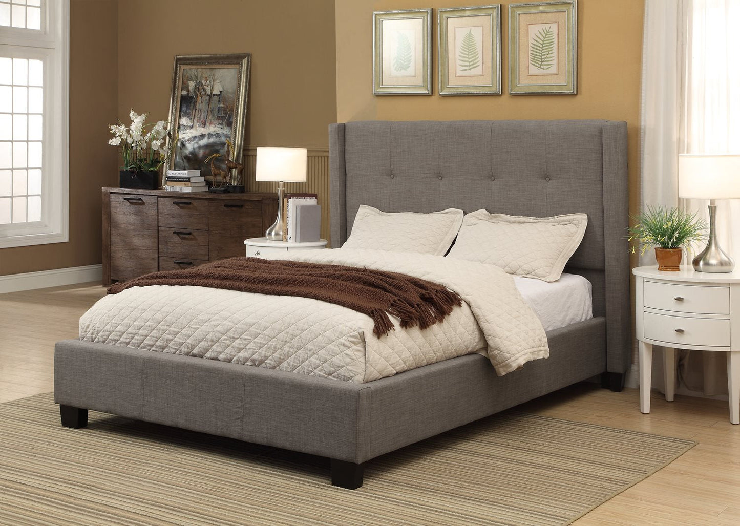 Modus Geneva Cal King Madeleine Platform Bed in Dolphin