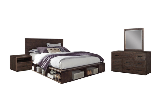 Modus McKinney 4PC Cal King Bedroom Set with Nightstand in Espresso Pine