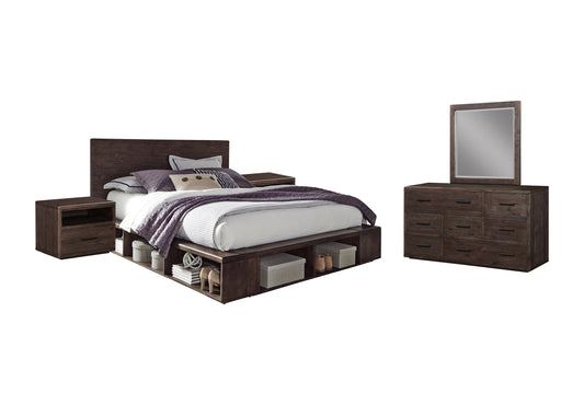 Modus McKinney 5PC Queen Bedroom Set with 2 Nightstand in Espresso Pine