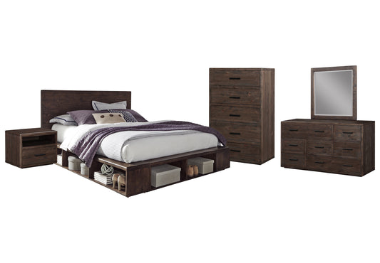 Modus McKinney 5PC Queen Platform Bedroom Set in Espresso Pine