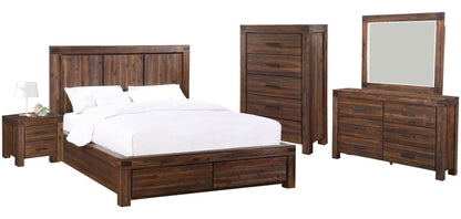 Modus Meadow 5PC E King Storage Bedroom Set Chest in Brick Brown