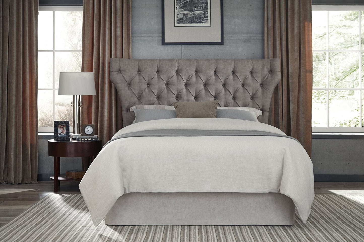 Modus Geneva Full Melina Headboard Bed in Dolphin