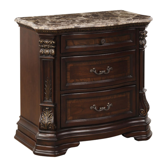 Homelegance Antoinetta Nightstand in Dark Brown