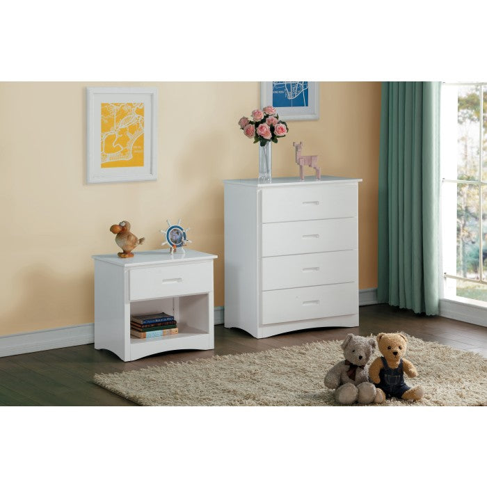 Homelegance Galen Two Drawer Nightstand in White