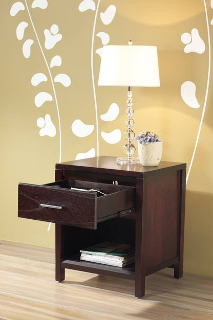 Modus Nevis Charging Nightstand in Espresso