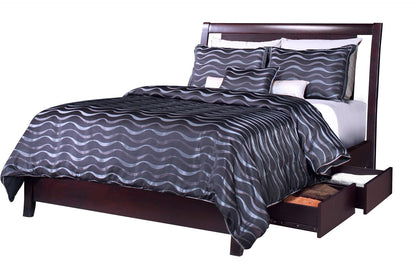 Modus Nevis 4PC Queen Storage Bedroom Set w Nightstand in Espresso