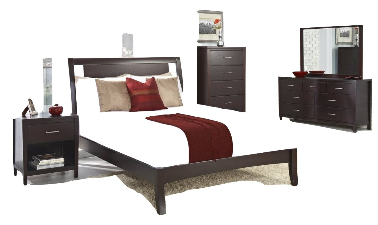 Modus Nevis 4PC Cal King Bedroom Set in Espresso