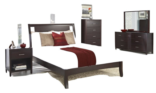 Modus Nevis 6PC Twin Bedroom Set w 2 Nightstand in Espresso