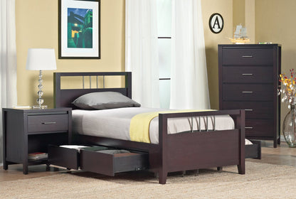 Modus Nevis Twin Platform Storage Bed in Espresso