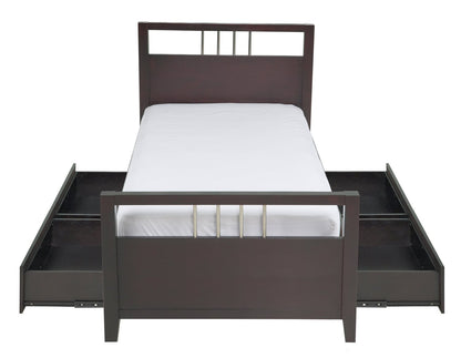 Modus Nevis 4PC Cal King Platform Storage Bedroom Set w Nightstand in Espresso