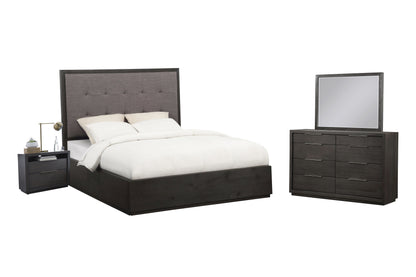 Modus Oxford 4PC Cal King Storage Bedroom Set w Nightstand in Dolphin