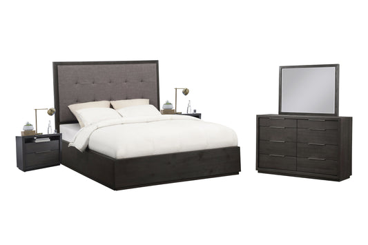 Modus Oxford 5PC Queen Storage Bedroom Set with 2 Nightstand in Dolphin