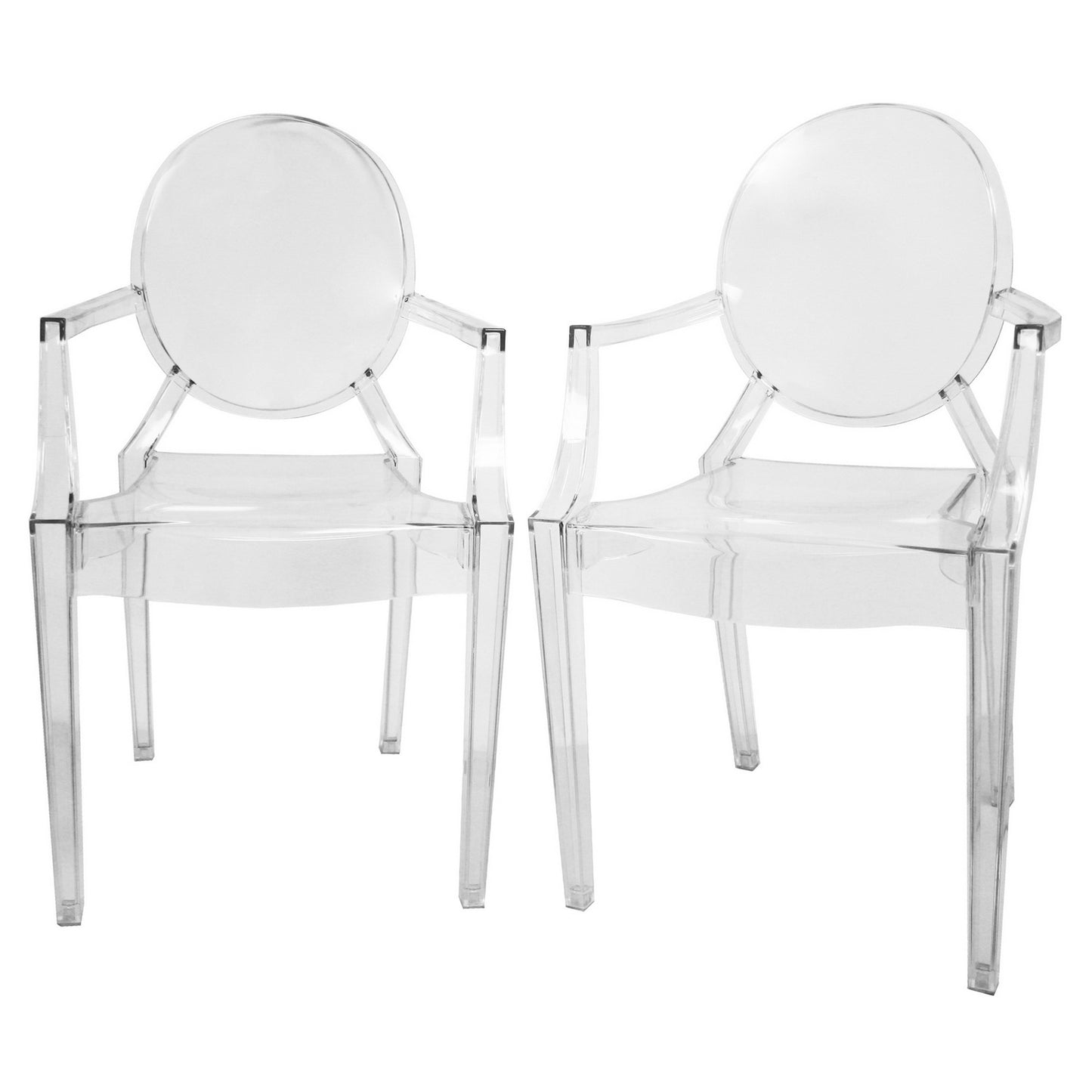 Mid-Century 4 Dining Arm Chair in Clear Acrylic