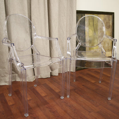 Mid-Century 4 Dining Arm Chair in Clear Acrylic