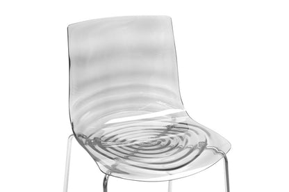 Contemporary 4 Dining Chairs in Clear Molded Plastic - The Furniture Space.