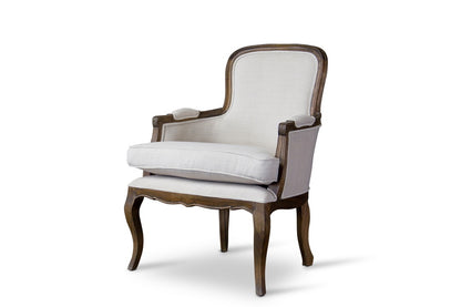 Traditional French Living Room Chair in White