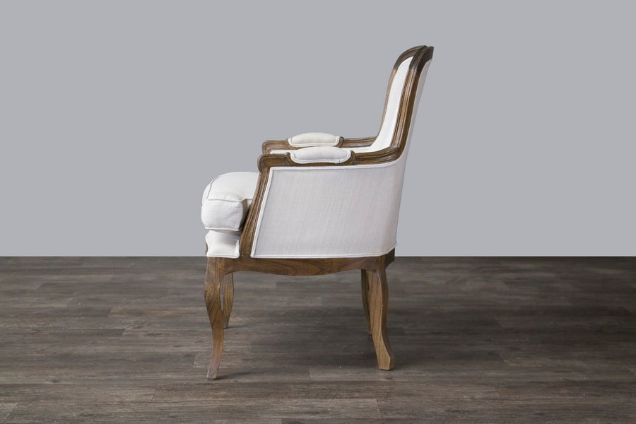 Traditional French Living Room Chair in White