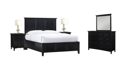 Modus Paragon 5PC Full Bed Set w 2 Nightstand in Black
