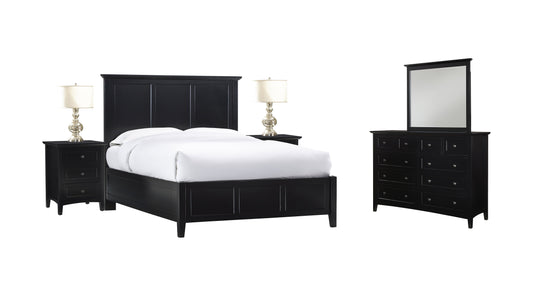 Modus Paragon 5PC E King Bed Set w 2 Nightstand in Black