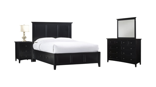 Modus Paragon 4PC E King Storage Bedroom Set in Black