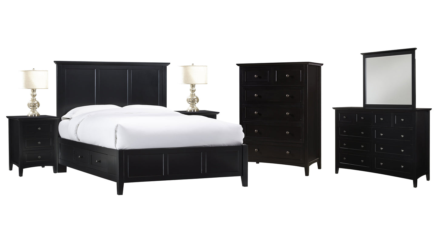 Modus Paragon 6PC Full Storage Bedroom Set in Black