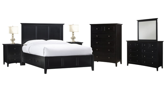 Modus Paragon 6PC E King Storage Bedroom Set in Black