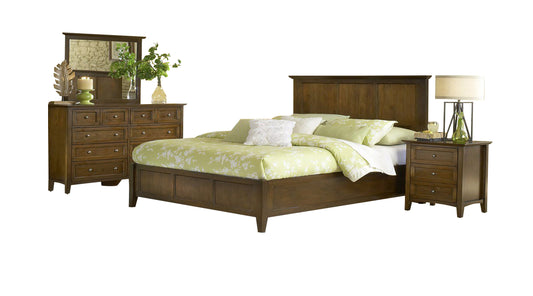 Modus Paragon 4PC Full Bedroom Set w Nightstand in Truffle