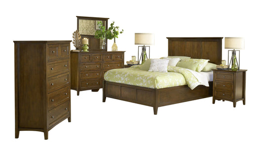 Modus Paragon 6PC Queen Bed Set w Chest in Truffle
