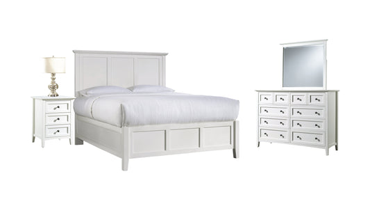 Modus Paragon 4PC Full Bedroom Set w Nightstand in White