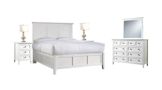 Modus Paragon 5PC Full Bed Set w 2 Nightstand in White