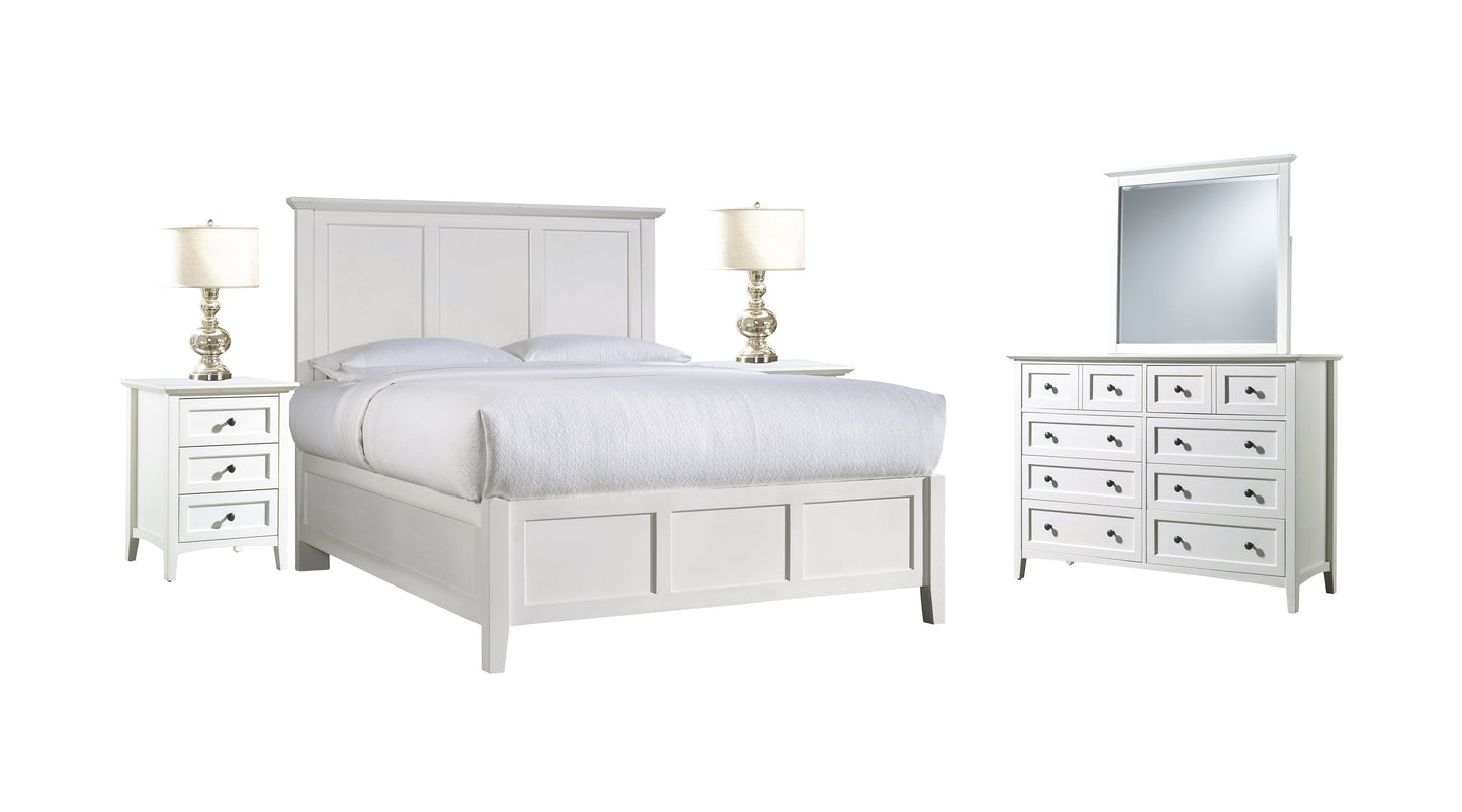 Modus Paragon 5PC Queen Bed Set w 2 Nightstand in White