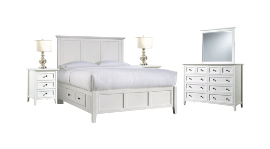Modus Paragon 5PC Full Storage Bed Set w 2 Nightstand in White