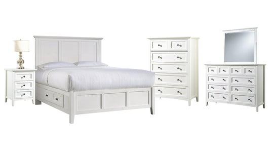 Modus Paragon 5PC E King Storage Bedroom Set w Chest in White