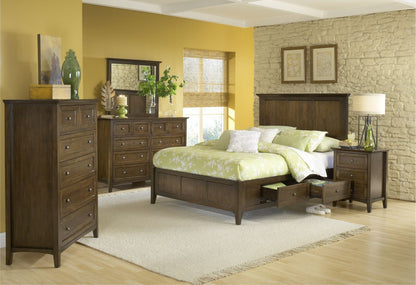 Modus Paragon 5PC E King Bed Set w 2 Nightstand in Truffle