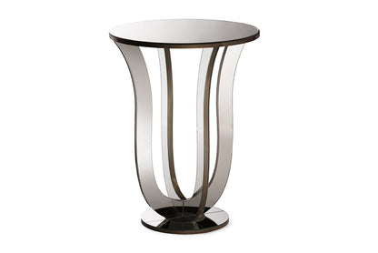 Contemporary Mirrored Accent Side Table in Silver bxi6734-121