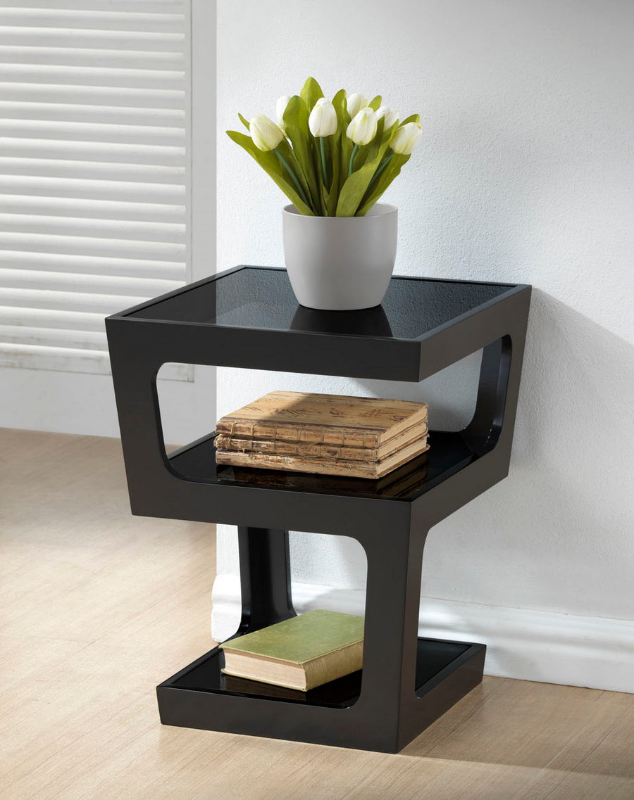 Transitional End Table in Black