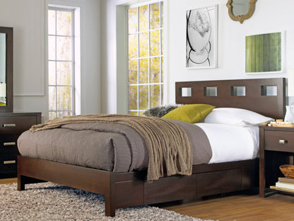 Modus Riva Cal King Storage Bed in Chocolate Brown
