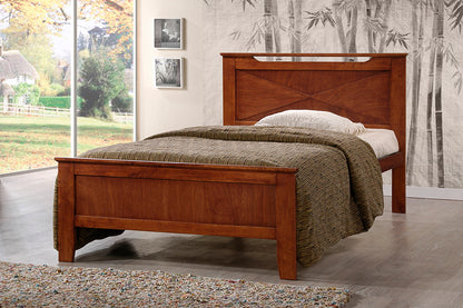 Contemporary Twin Size Bed in Brown