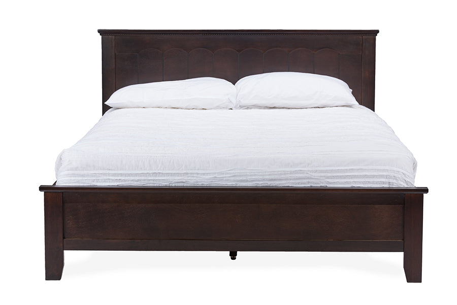 Contemporary Twin Size Bed in Dark Brown